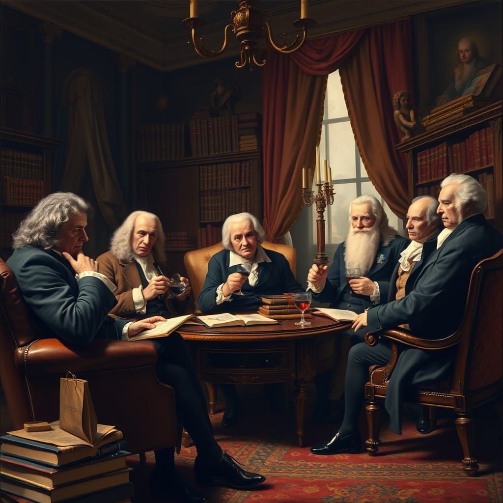 Influential Enlightenment Thinkers in 18th-Century Study, in...