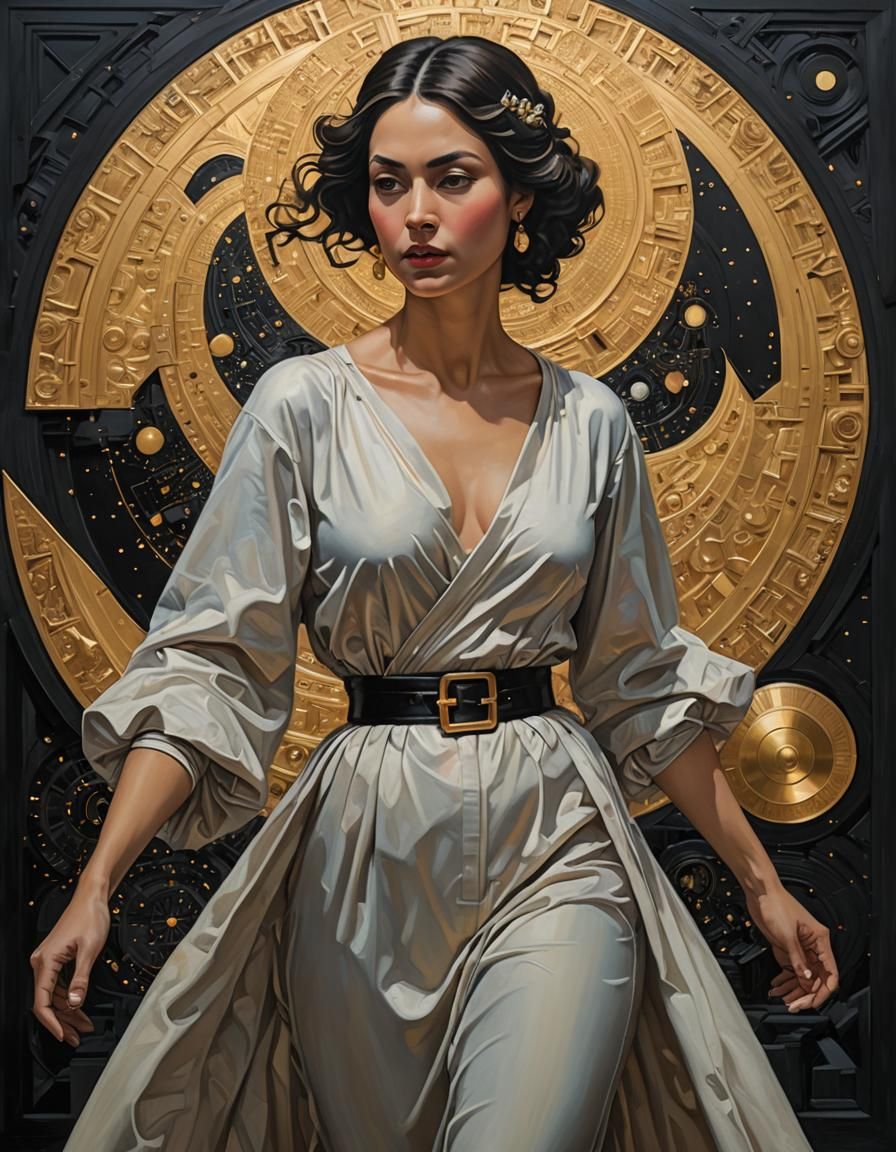 Statuesque Woman: A Hyperdetailed Comic Art Masterpiece