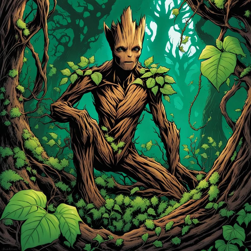 Groot Covered in Poison Ivy