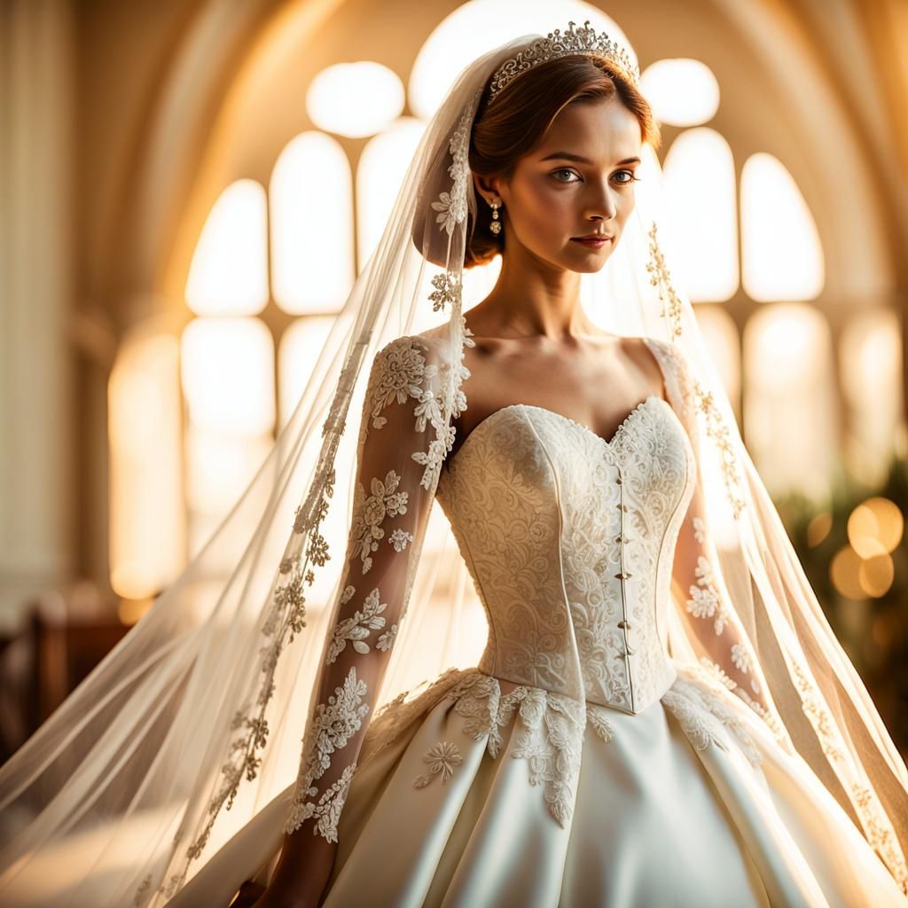 Elegant Bridal Portrait with Lace Details