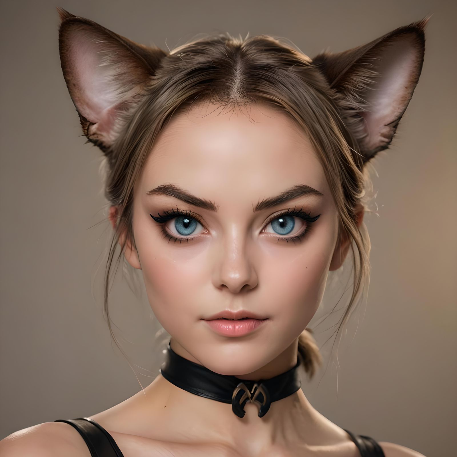 Anime Portrait of a Siamese Cat Woman