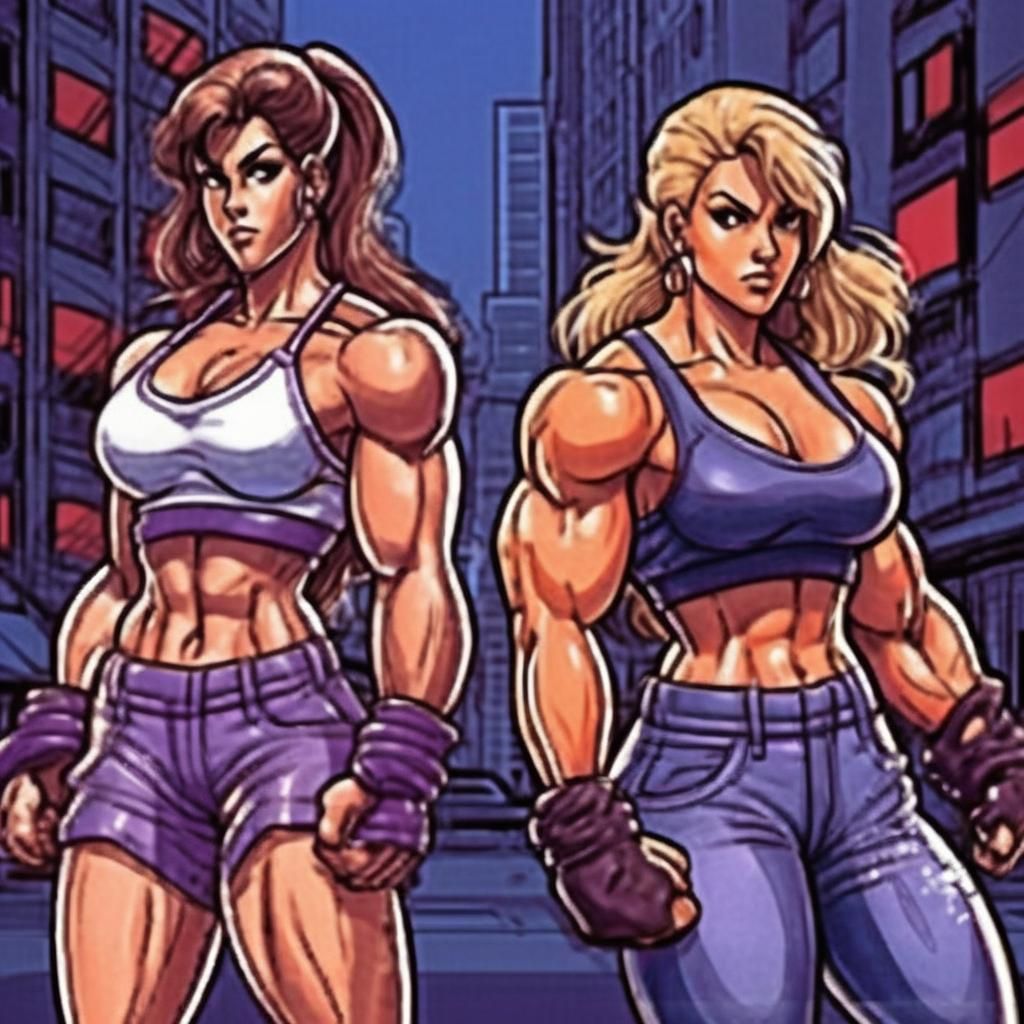 Female Bodybuilders as Streets of Rage Characters
