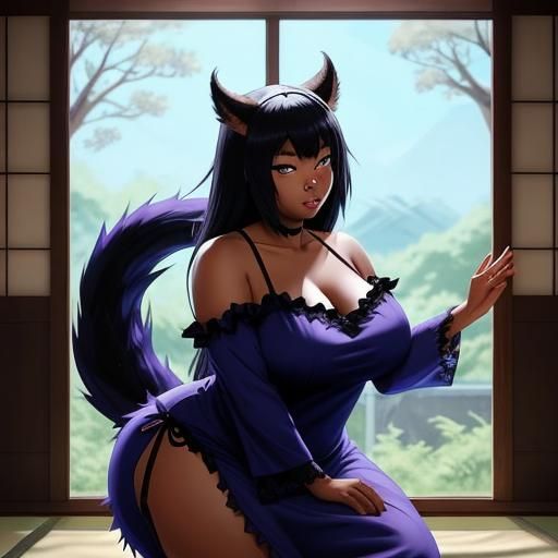 Anime Style Beast Woman in Lingerie