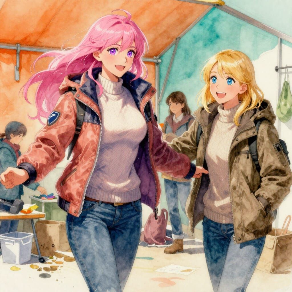 Kindness at the Shelter: Watercolor Art