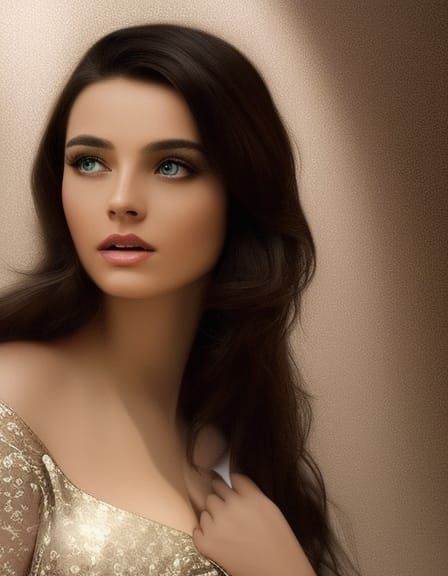 Beautiful Woman Portrait in Academic Art Style