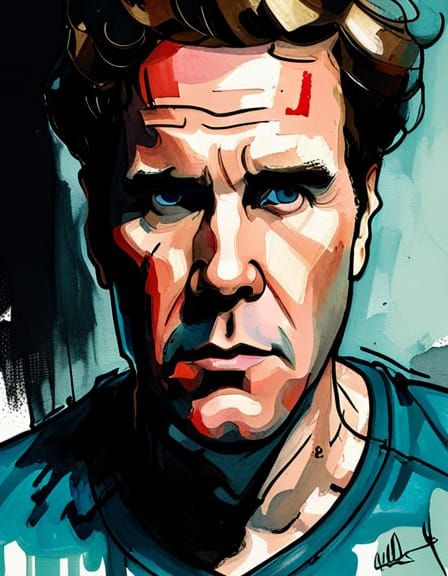 Dramatic Portrait in Splash Art Style