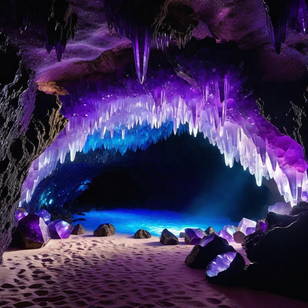 Ethereal Crystalline Geode Cave: A Photorealistic Fantasy