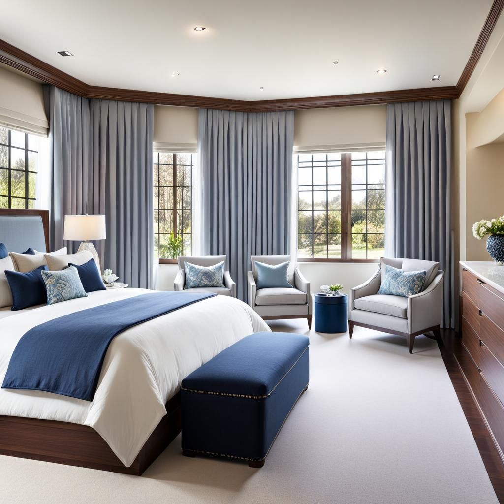 Blue feng shui bedroom