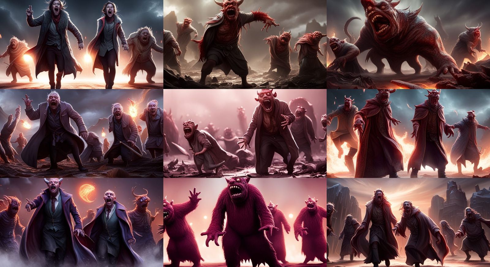 Hellish Nightmare: Screaming Monsters in Volumetric Lighting