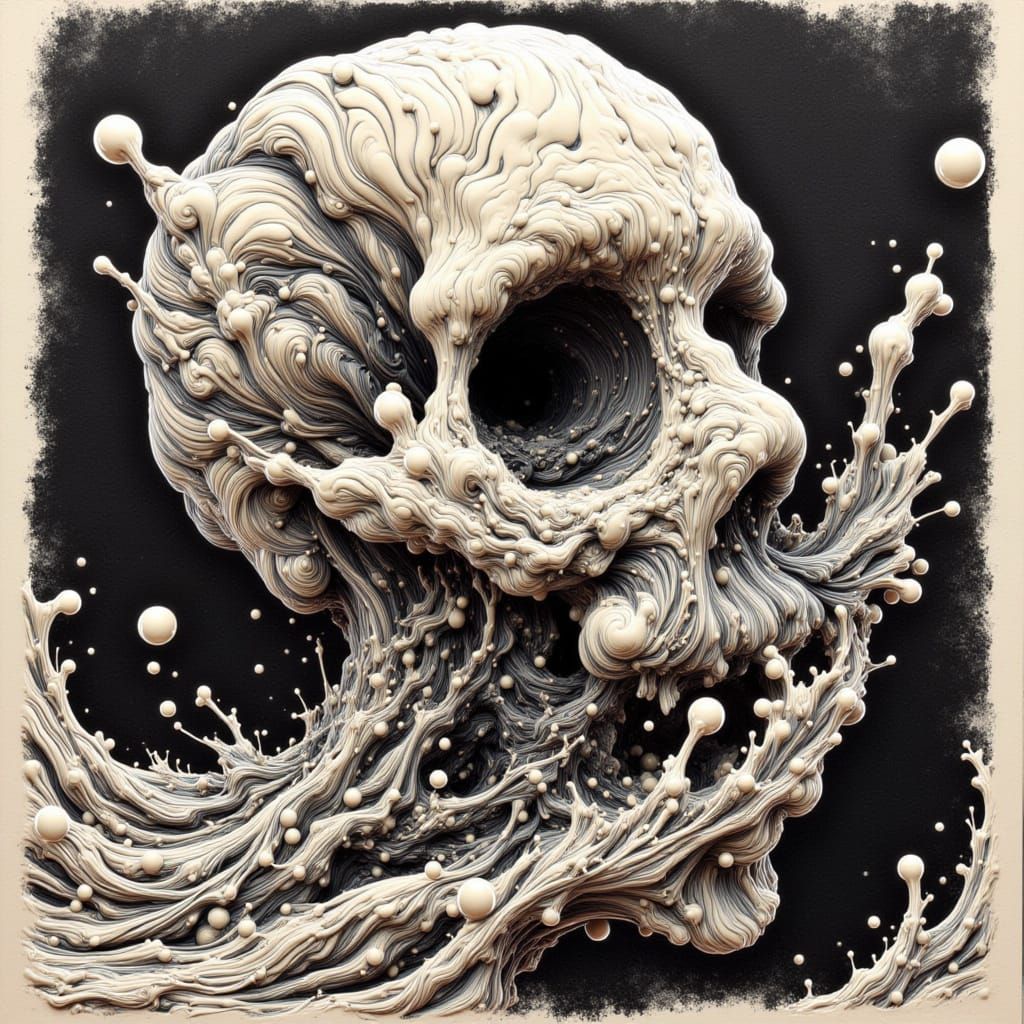 <lora:Viscose Fluidity:1.0> art by Fester A. Pugnacious, lenticular concrete intaglio art