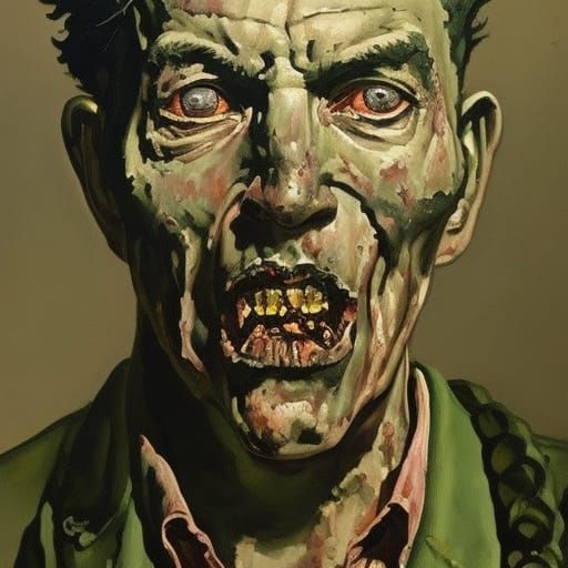 Ambitious Zombie Portrait in Helck Style