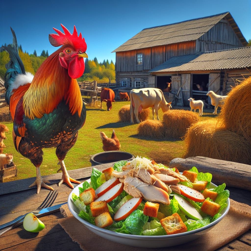 A Chicken Sees a Salad
