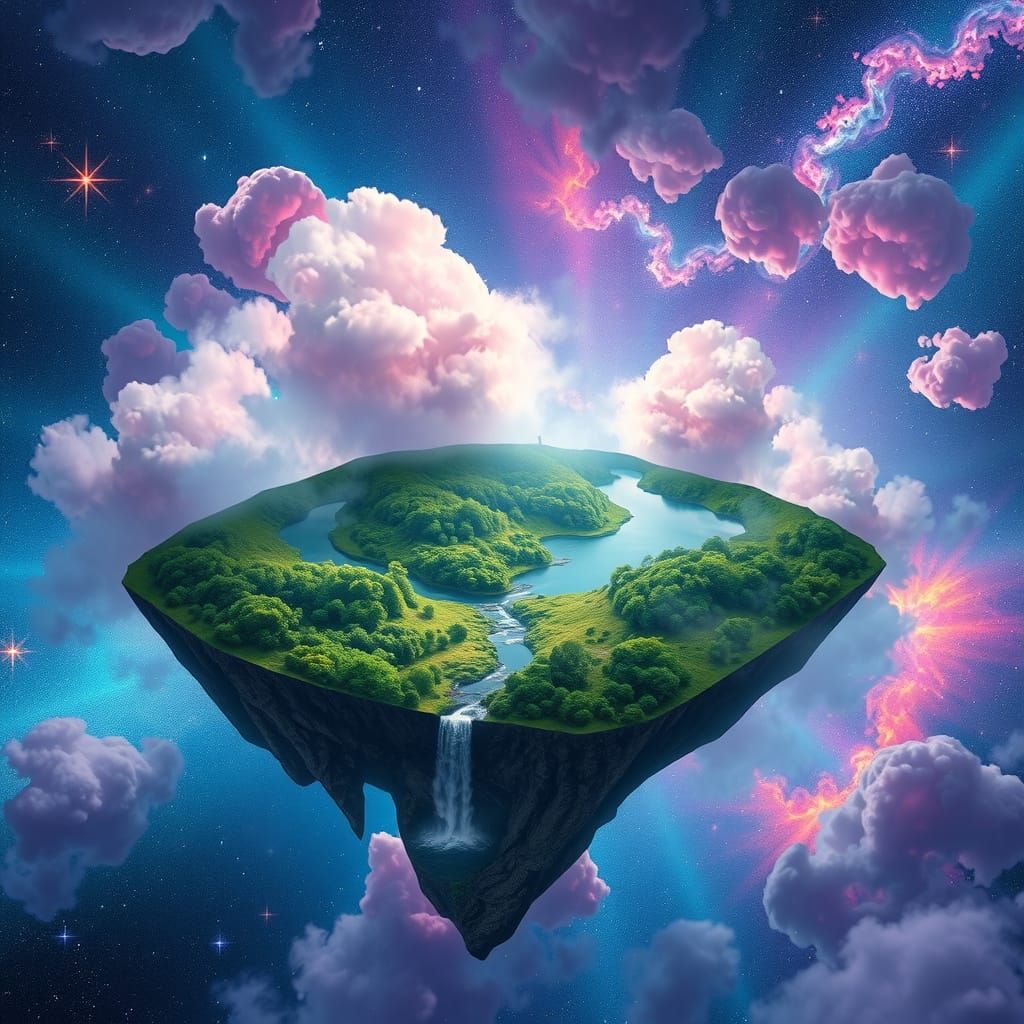 Floating Island in Cosmic Impressionism