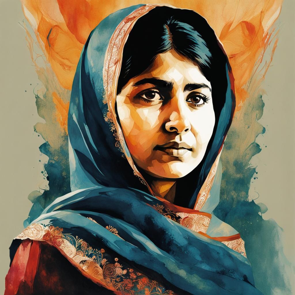 Double Exposure Portrait in Watercolor Style