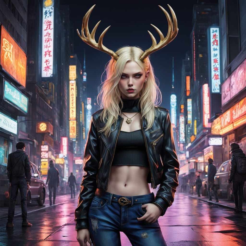 Cyberpunk Fairy with Anime-Inspired Style