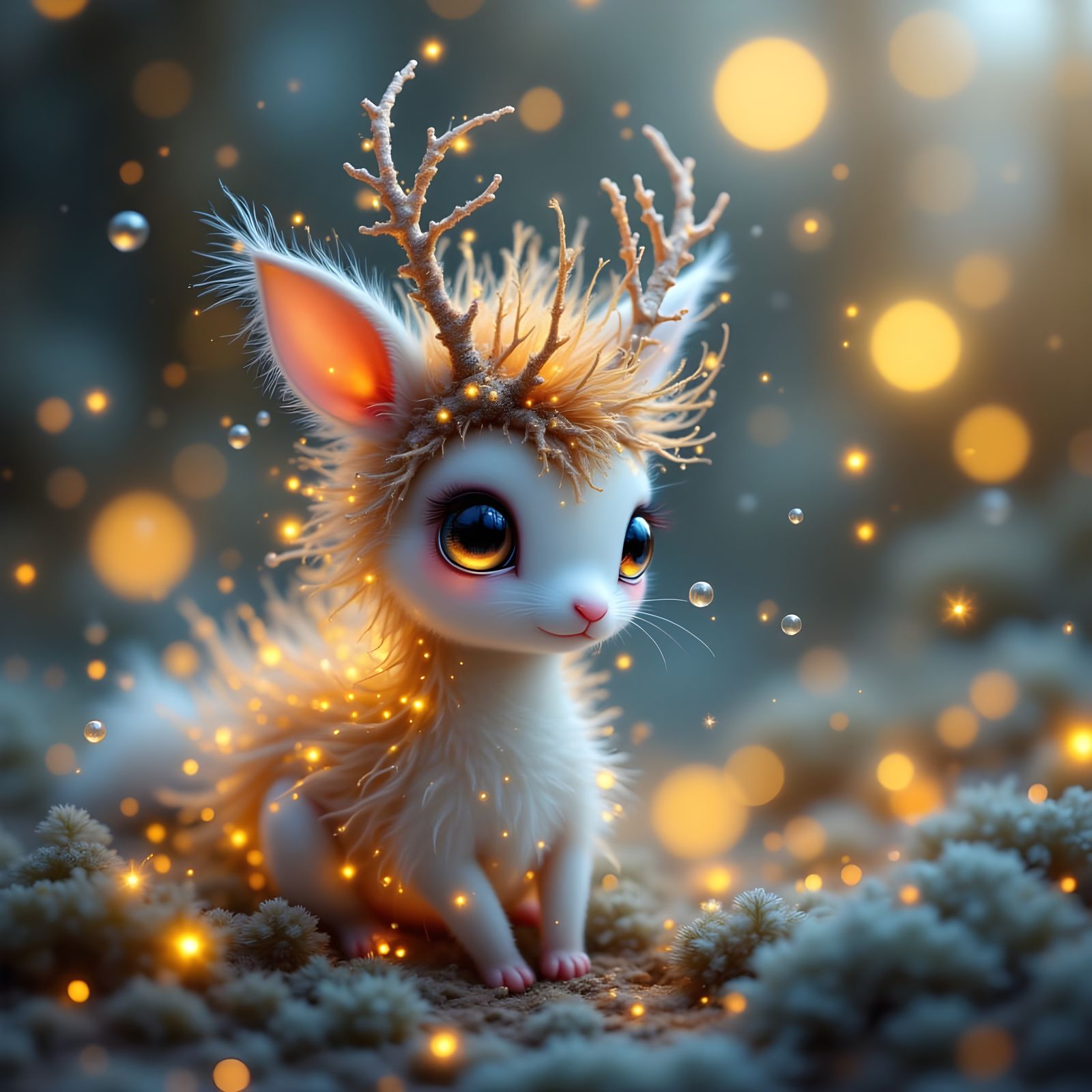 Mythical Unicorn Foal with Radiant Spines