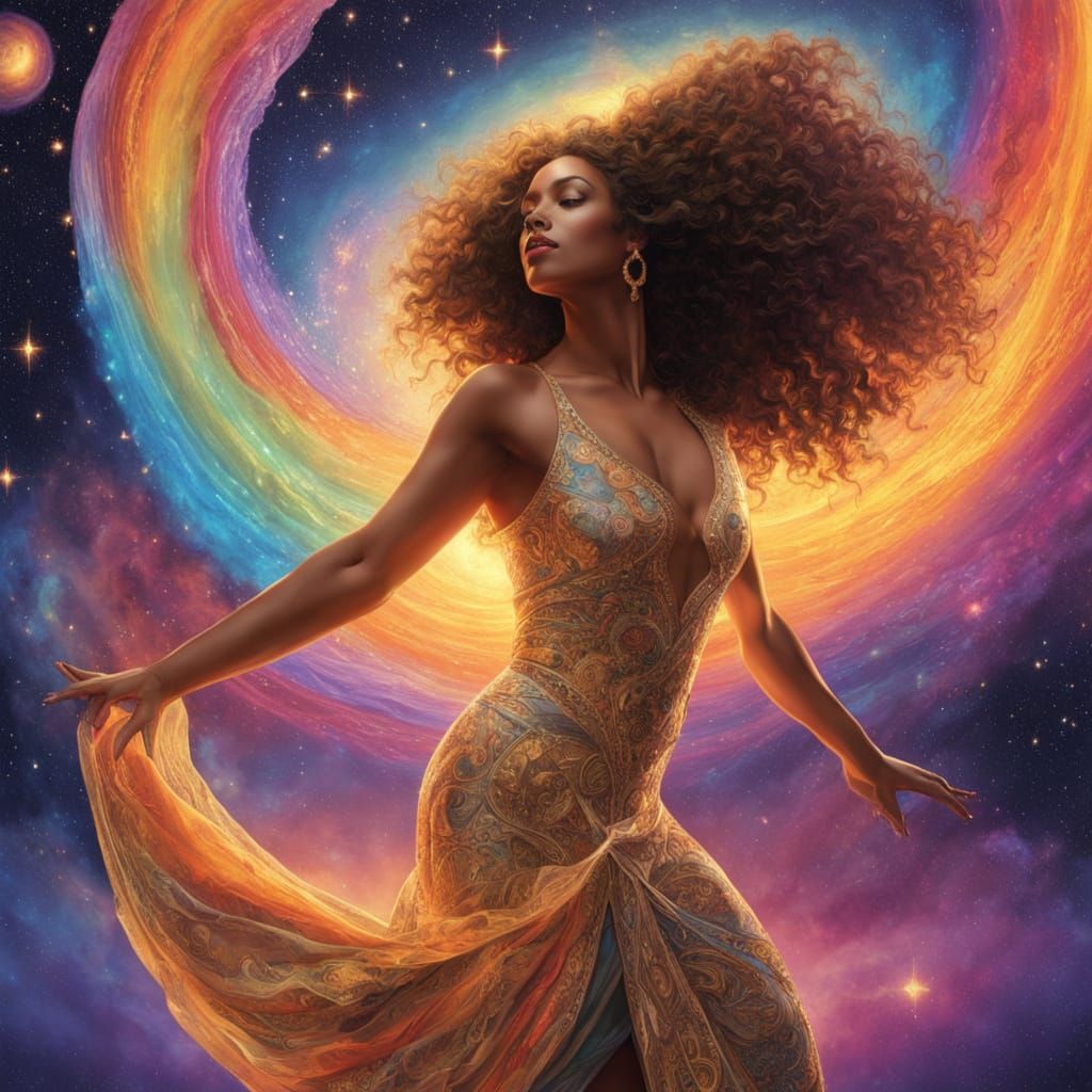 Divine Dancer Twirling on a Comet Tail