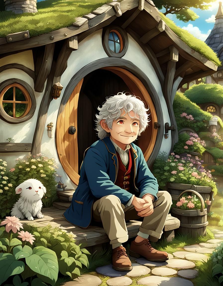 Bilbo Baggins Chilling: 3D Anime Character Design