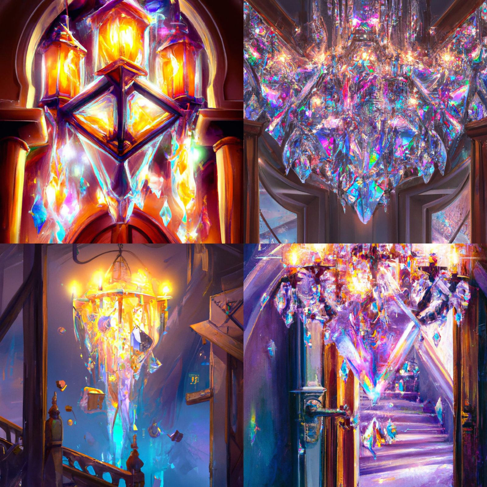 Sci-Fi Chandelier: Prism Sparkle in Cyberpunk Style