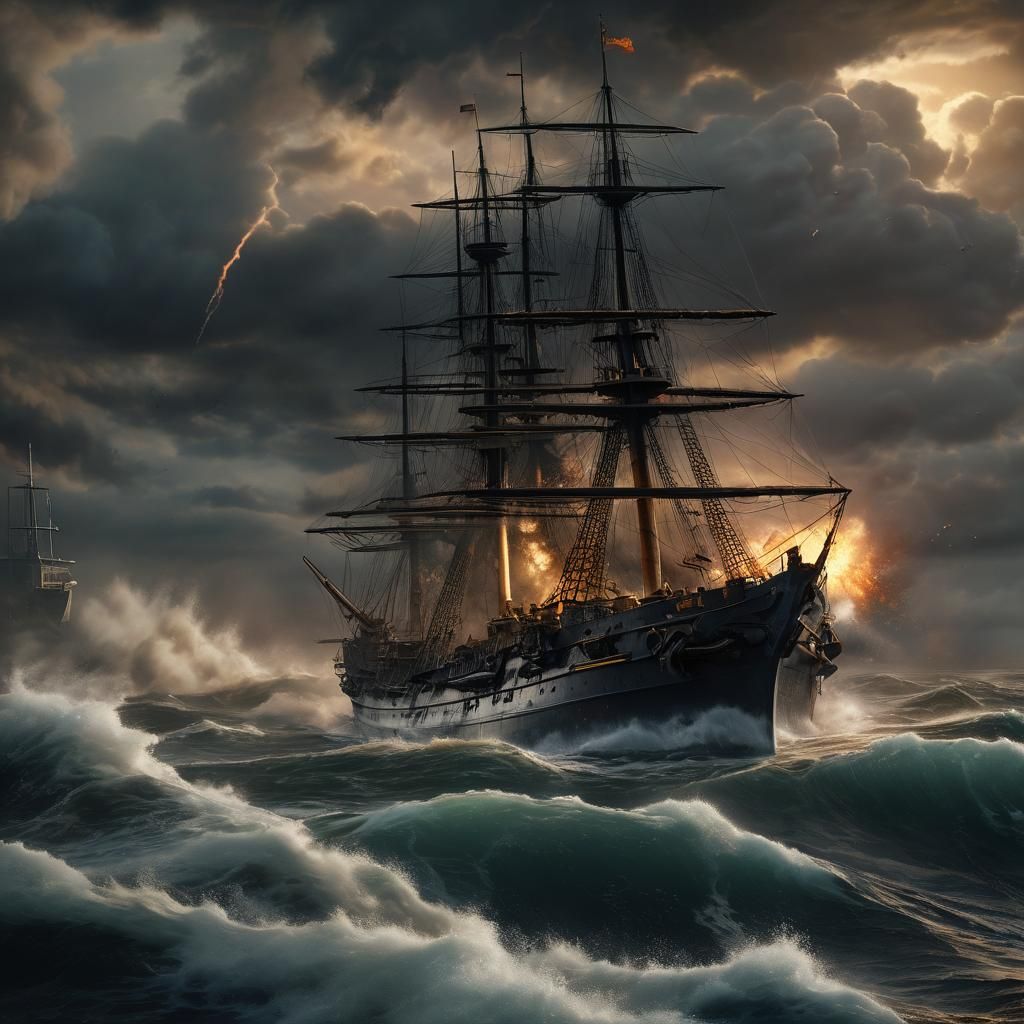 HMS Hood Battleship in Epic Naval Combat