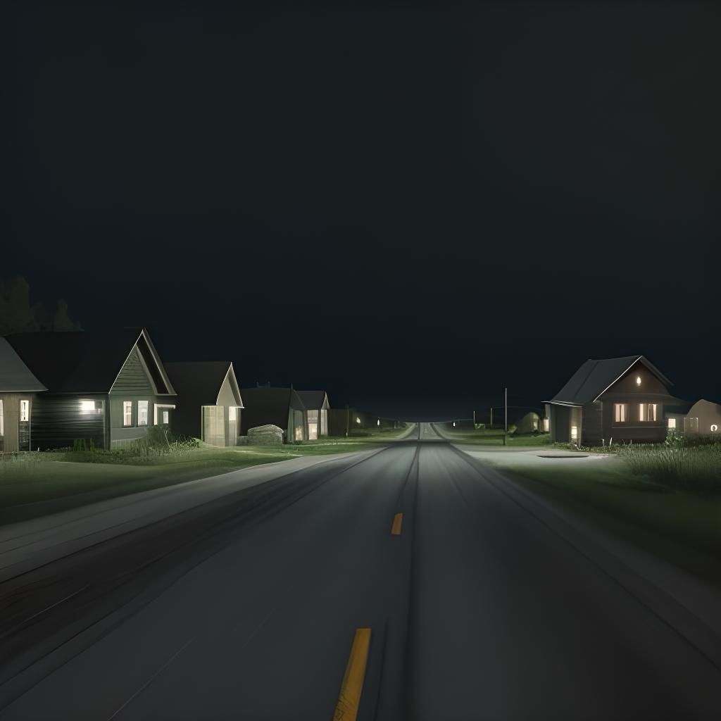 Eerie Dirt Road to Lake at Night