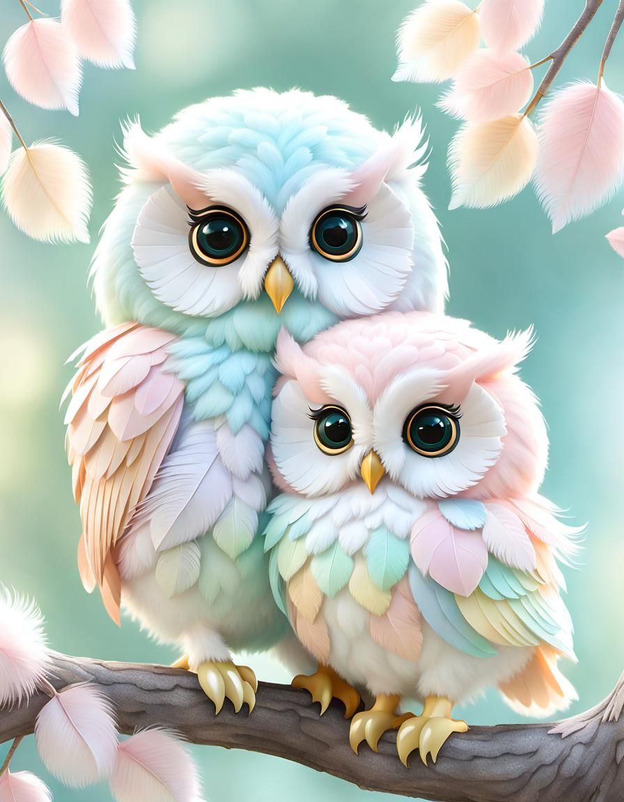 Adorable Pastel Owls 🦉🦉
