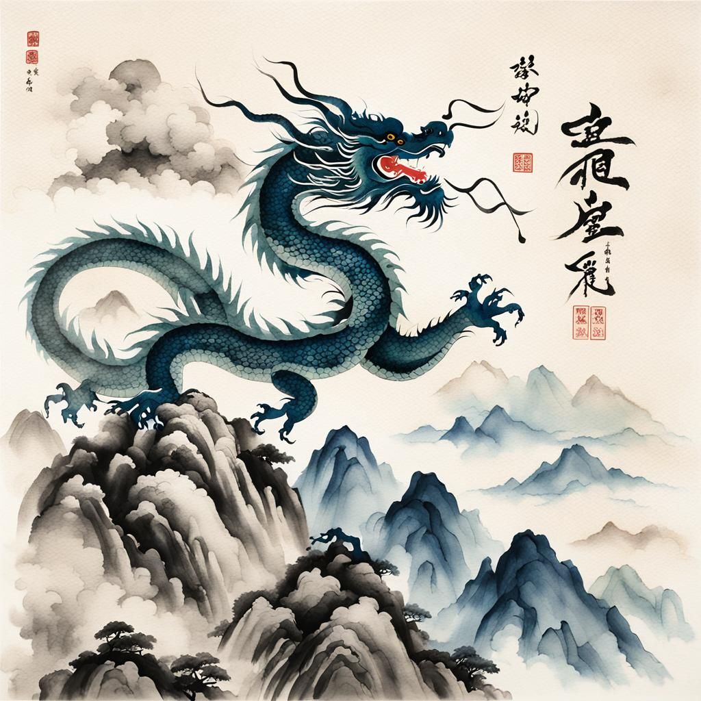 Auspicious Dragon in Song Dynasty Ink Painting