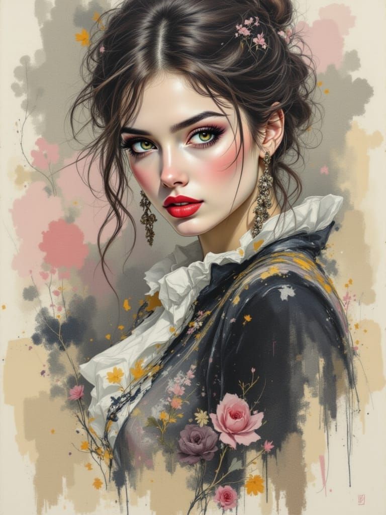 Portrait of a Woman in Soft Pastel Style