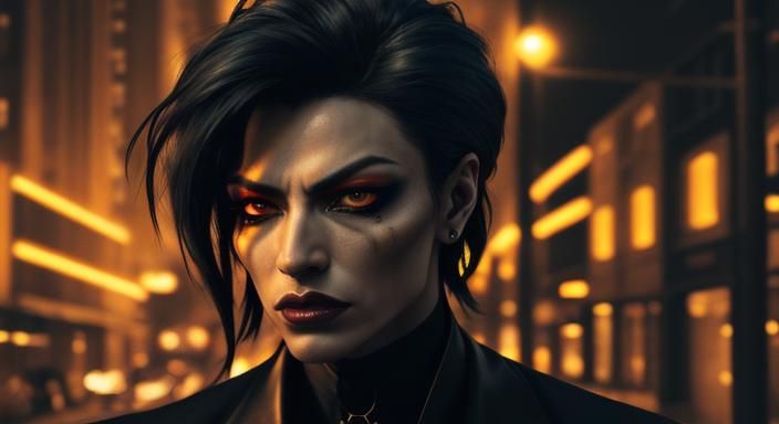 Enraged Androgynous Firestarter Portrait in Cinematic Style