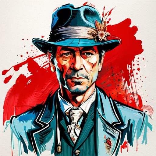 Samurai Jeff Goldblum Portrait in Victorian Style