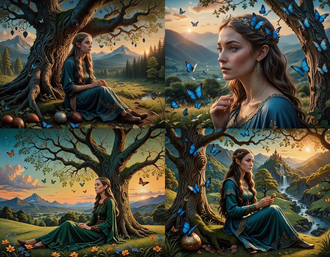 Enchanted Forest Sanctuary with Elven Maiden