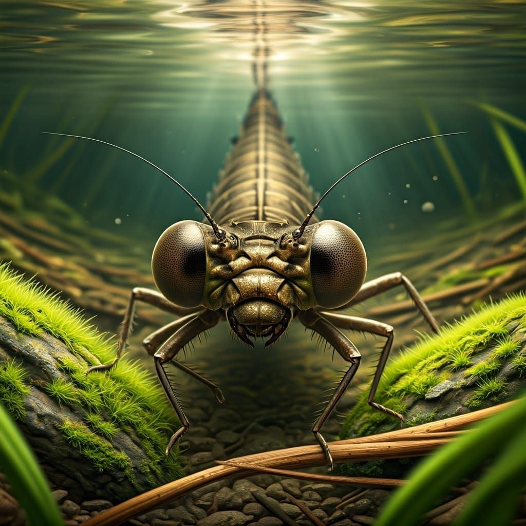 Swampy Waters: A Detailed Zoological Illustration of Damself...