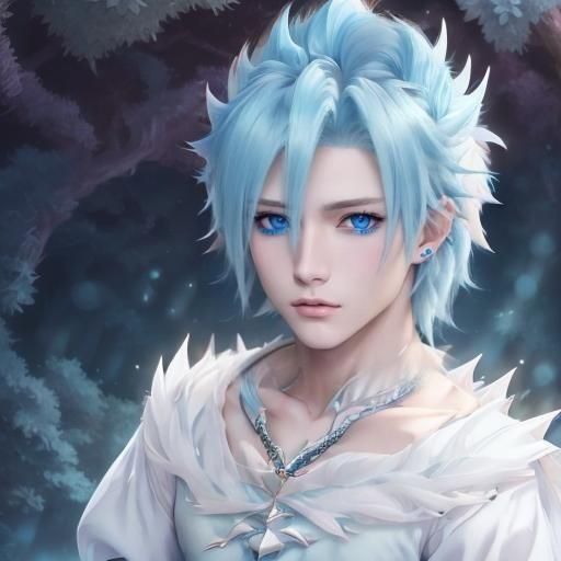 Anime Man with Blonde Hair and Blue Eyes