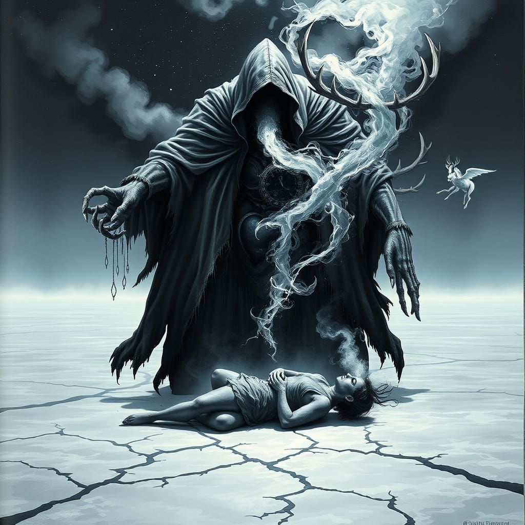 Dementor's Dark Embrace Under Starless Skies