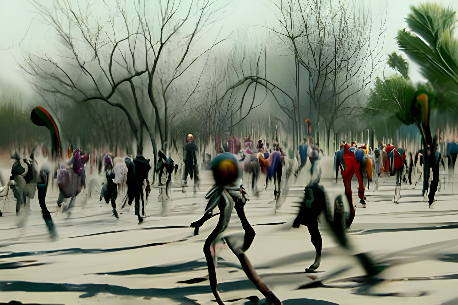 Terrifying Carnival Chase in Hyperrealistic Style