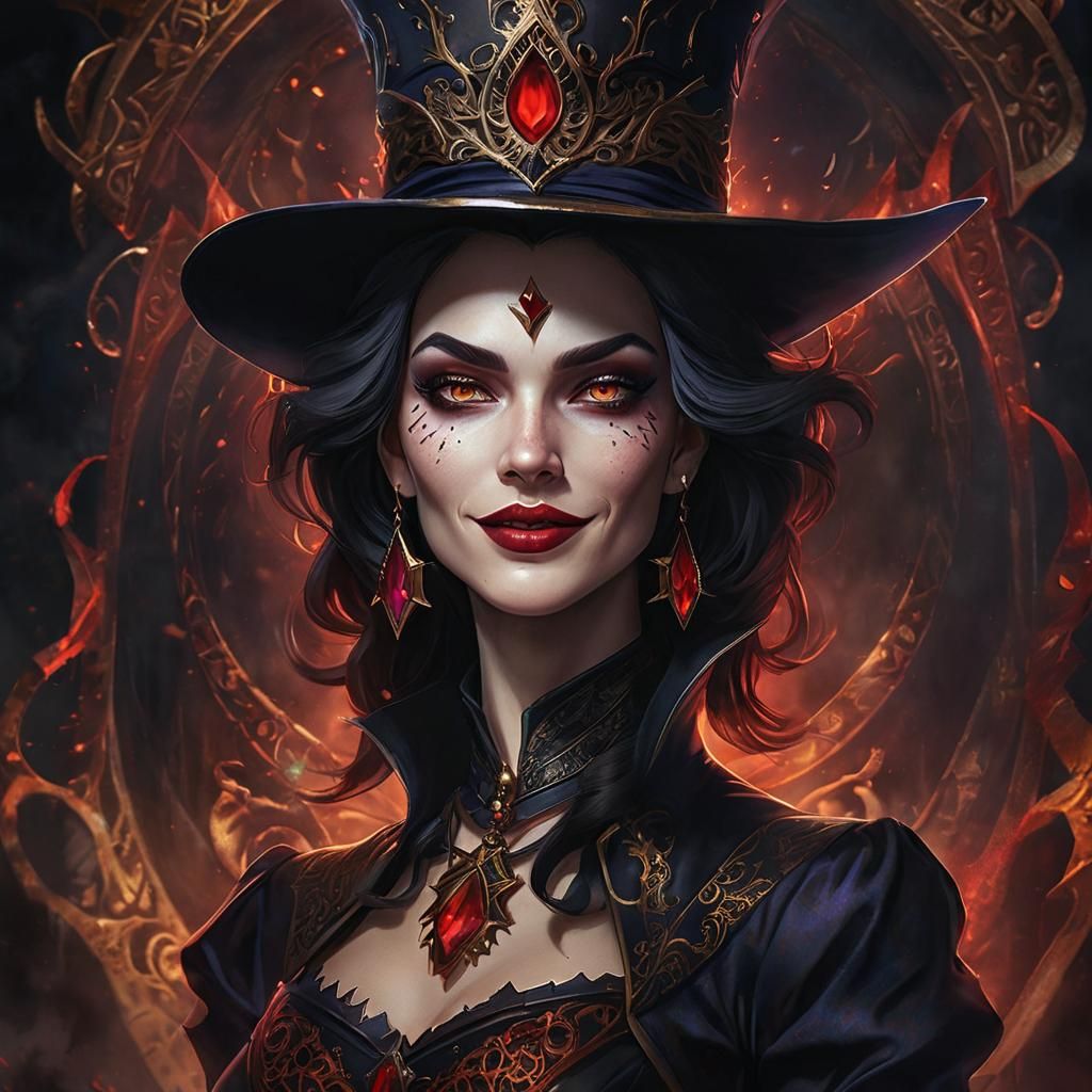 Magician Villain Portrait with Mystical Energy