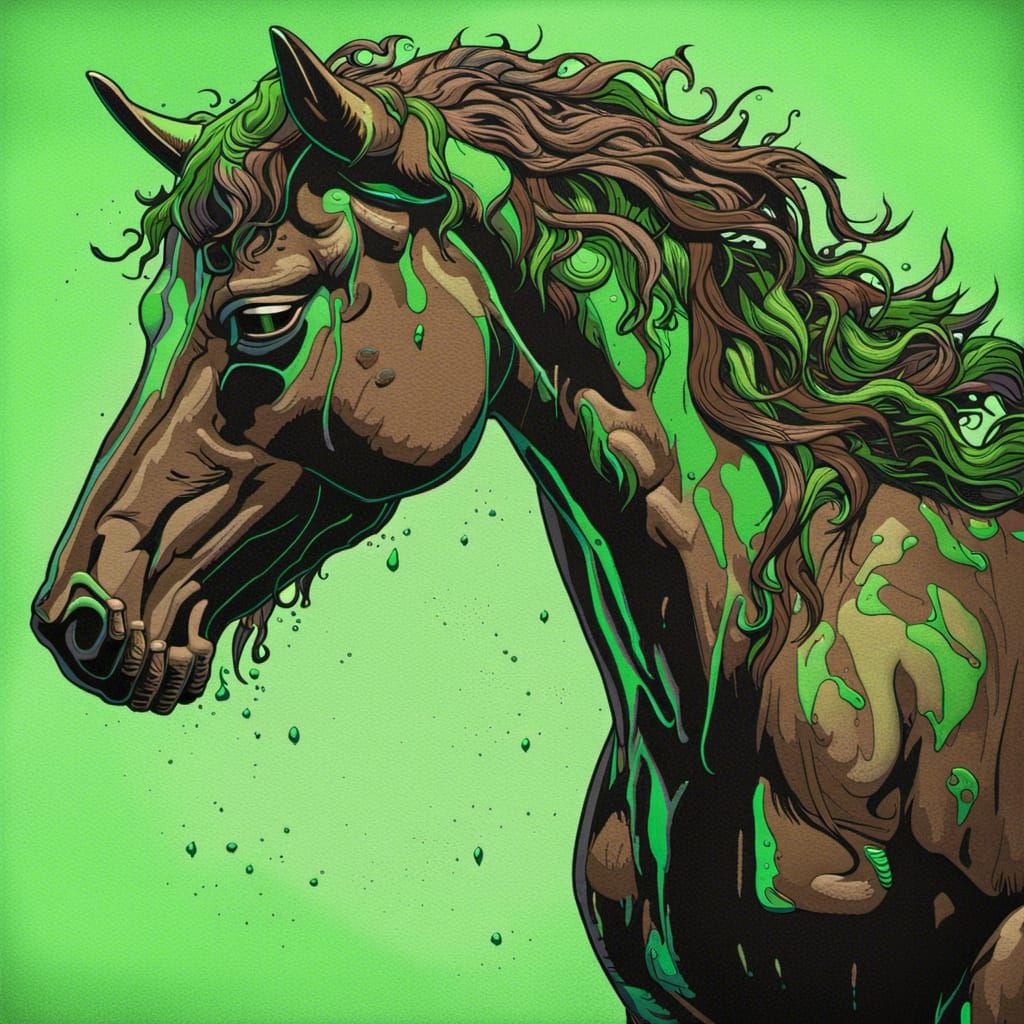 Hyperrealistic Centaur in Black Light Art