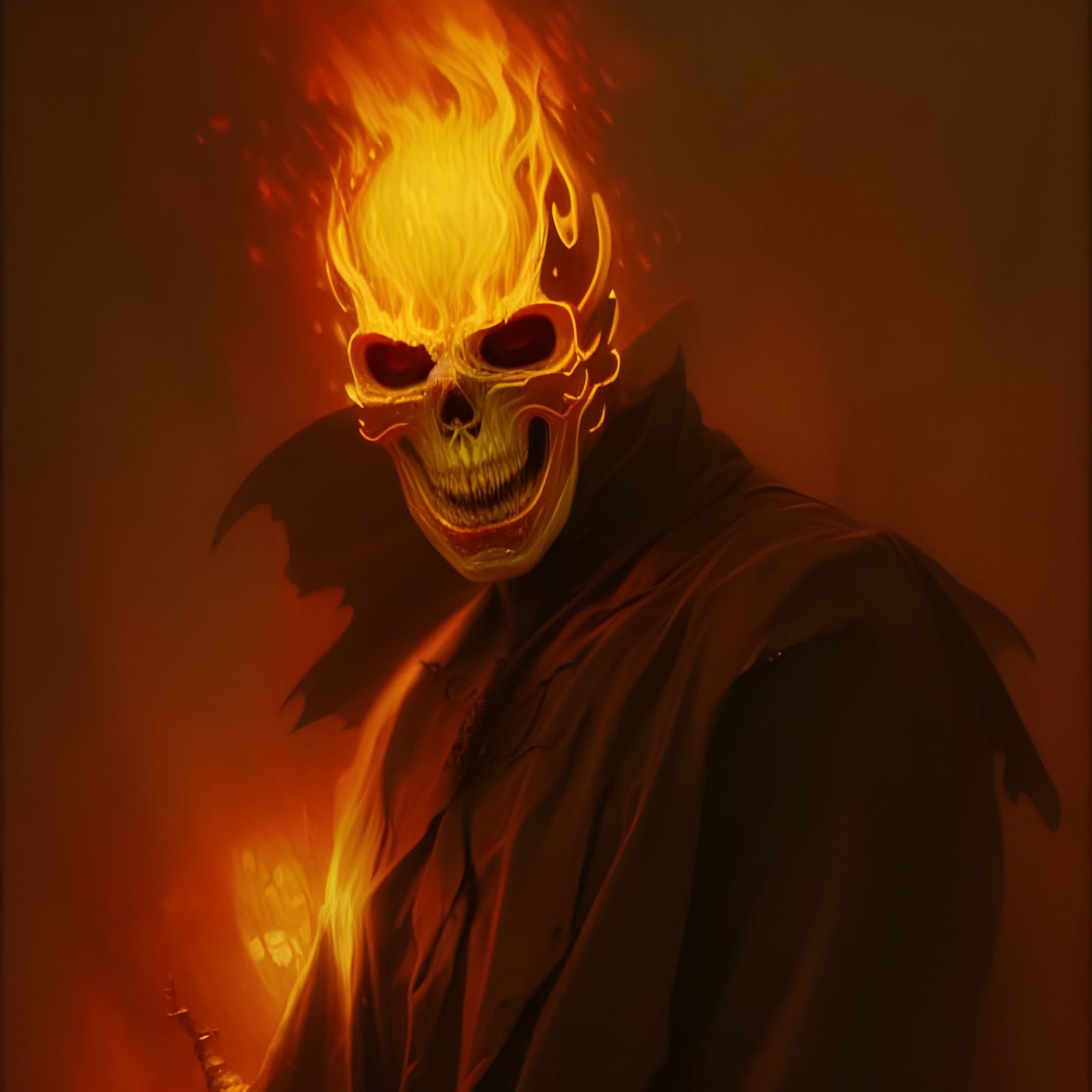 Ghost Rider Portrait in Sinister Artstation Style