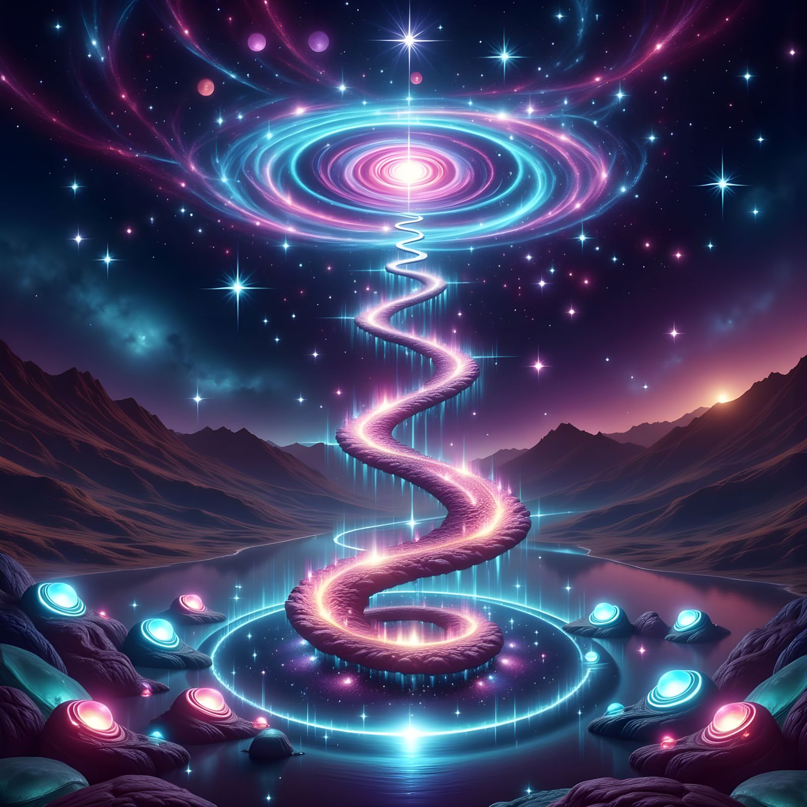 Surreal Star Spine in Pop Art Style