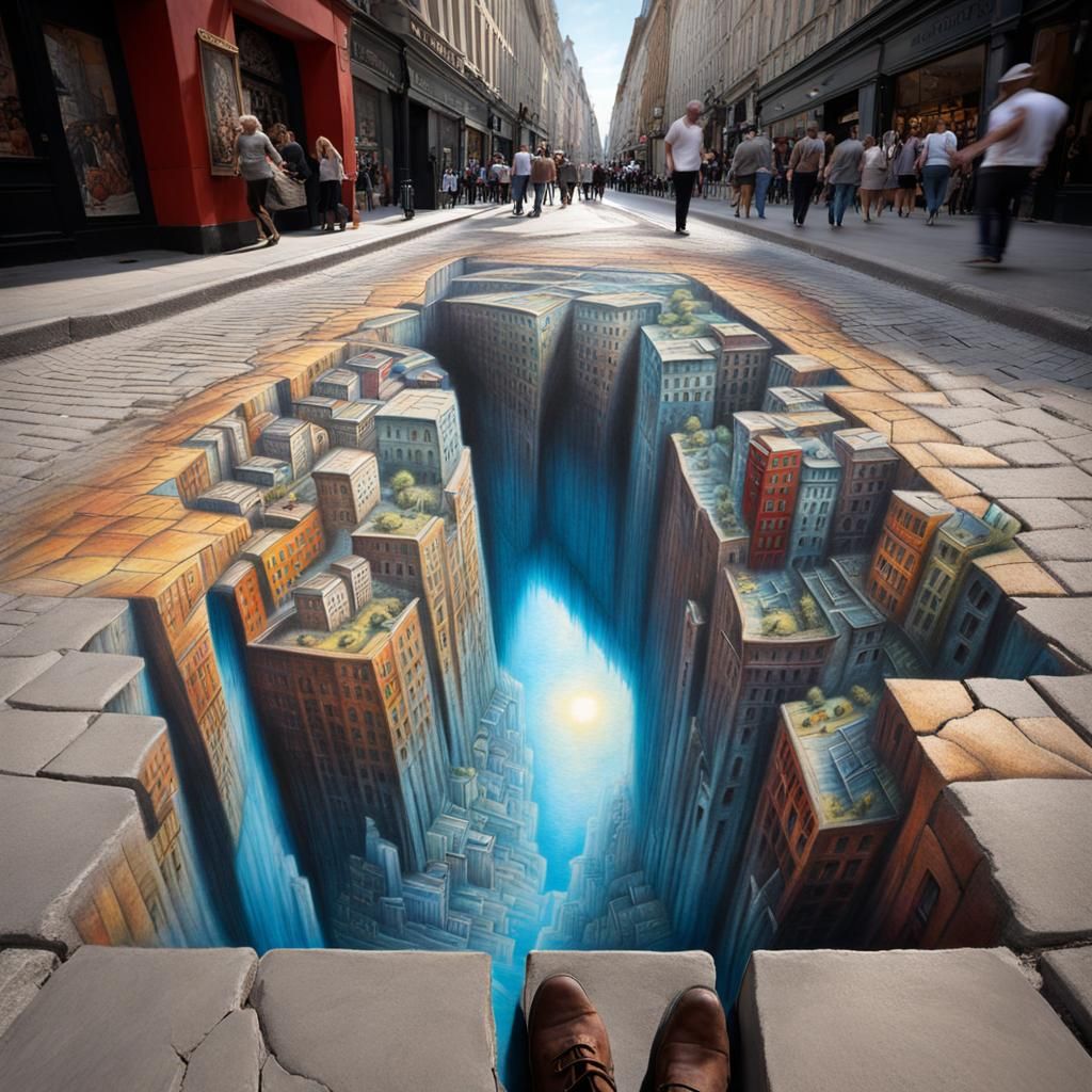 Underground City: 3D Chalk Street Art Illusion
