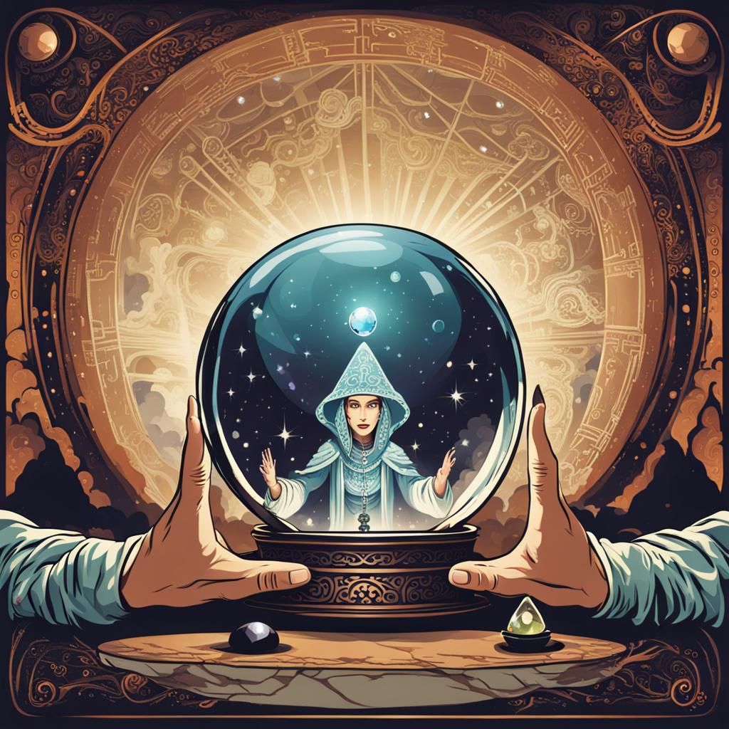 Fortune Teller and Crystal Ball