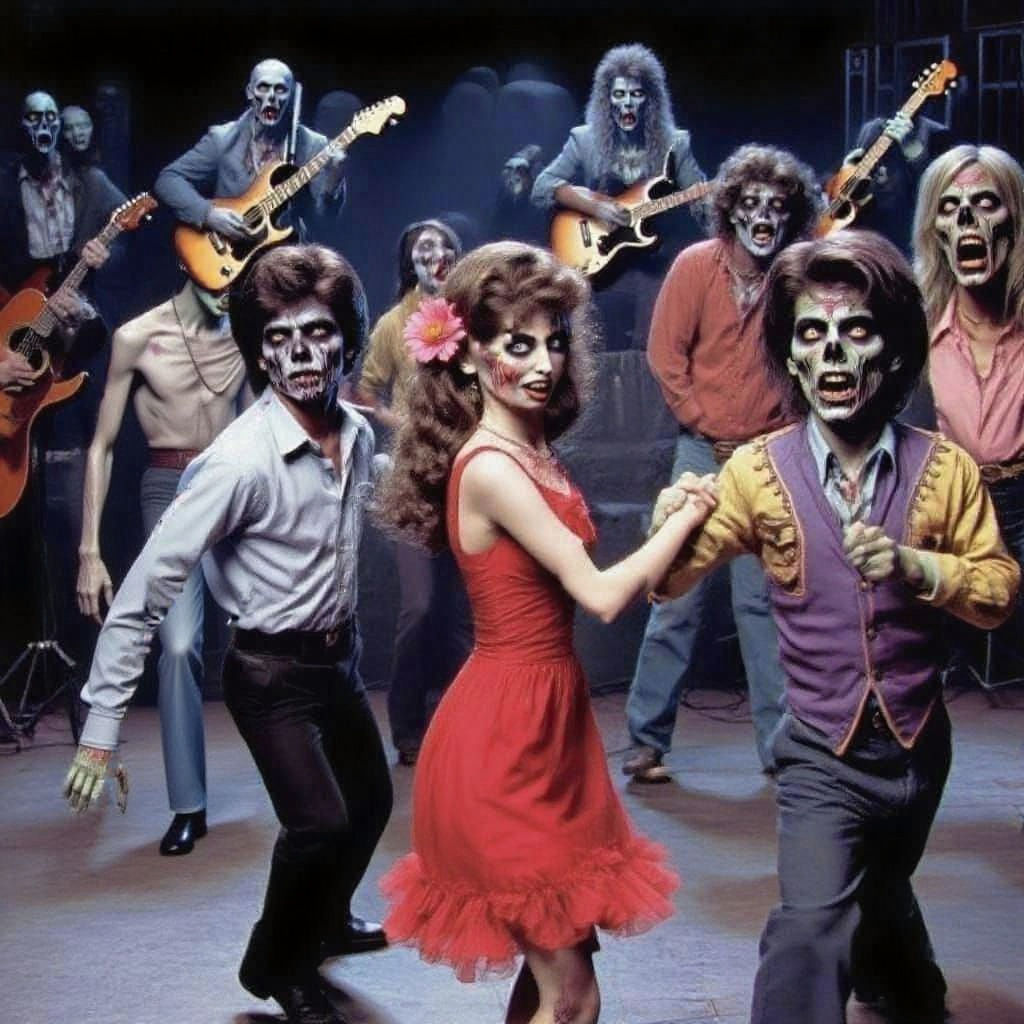 1980s Zombie Prom Night Comic Illustration