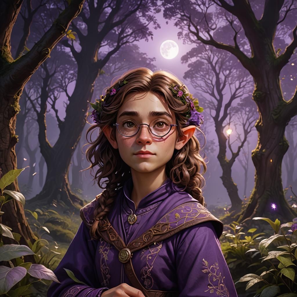Halfling Druid Portrait in Detailed Matte Painting Style