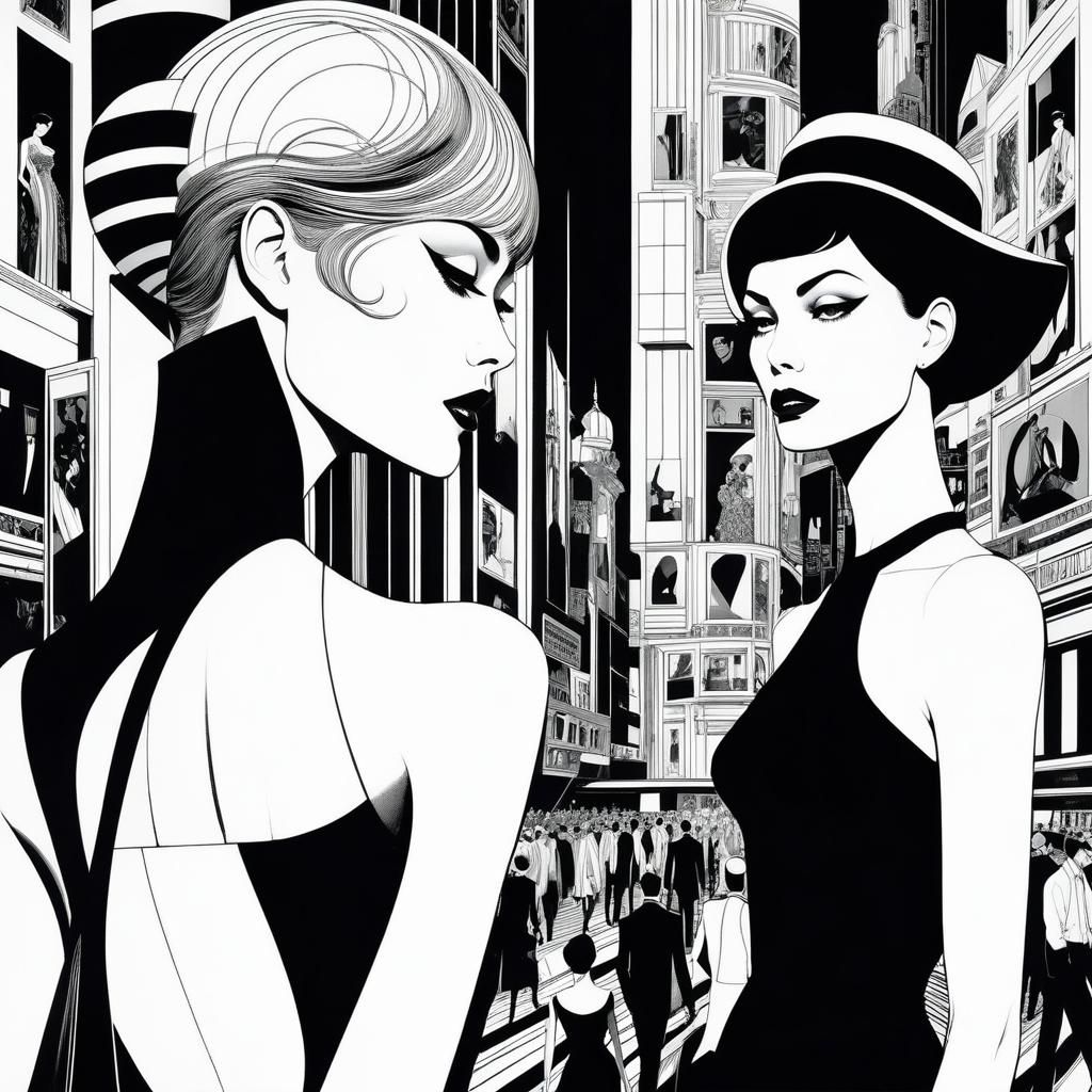 Avant-Garde Scene in Guido Crepax Style