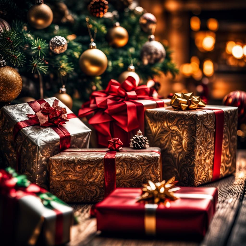 Hyperrealistic Christmas Presents in High Definition