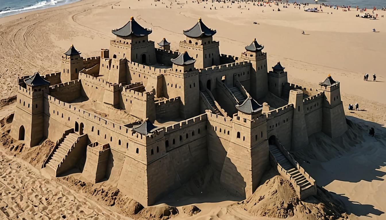 The Great Wall of China as a Majestic Sandcastle