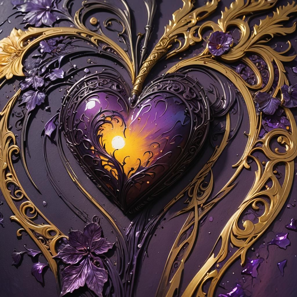 Heart Painting in Dark Fantasy Style
