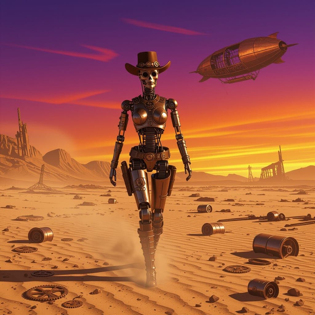 A steampunk mannequin Cowgirl