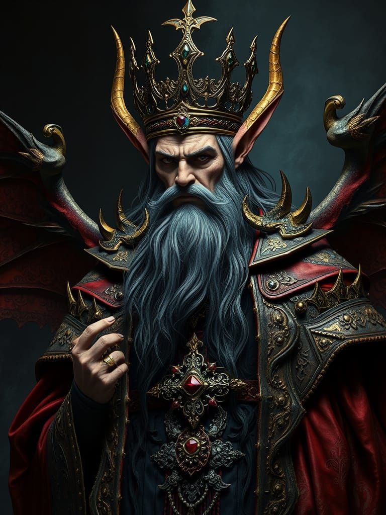 Ethereal King in Dark Surrealism