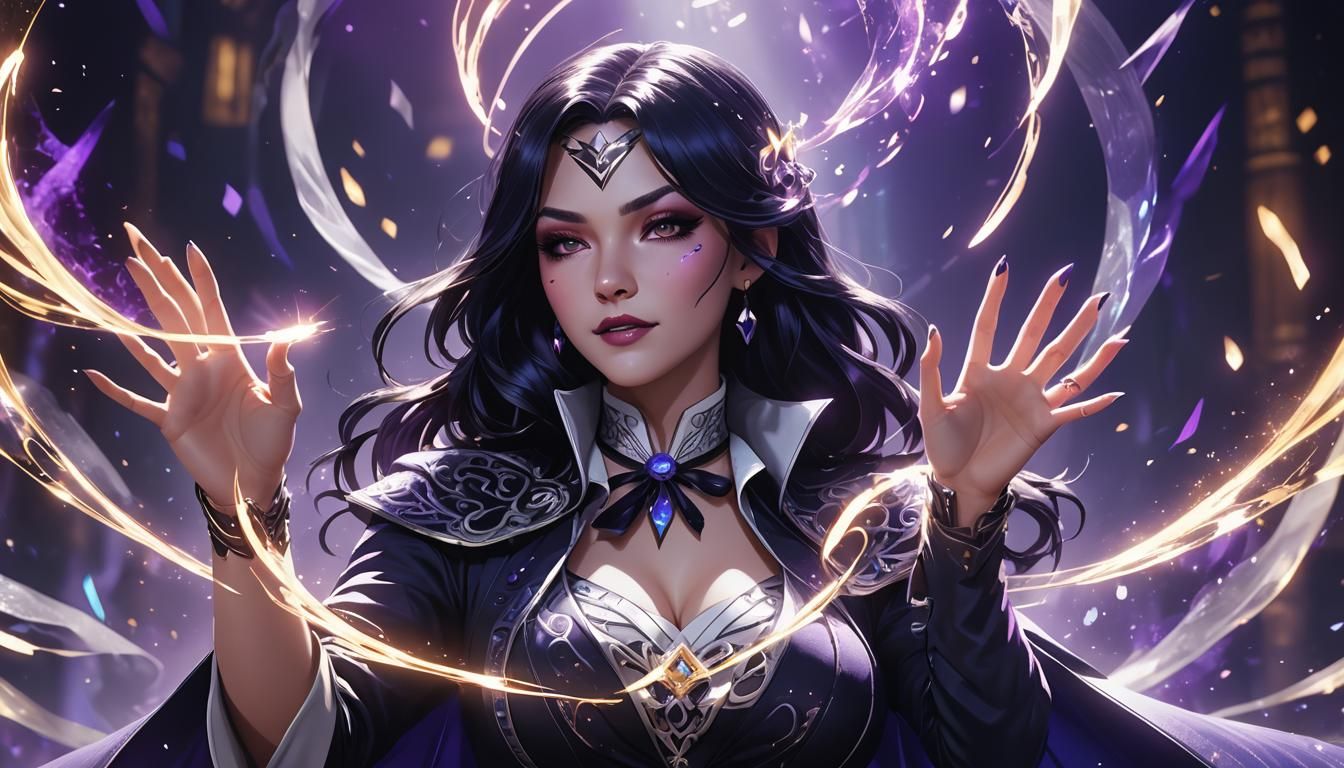 Zatanna Performs Stage Magic in Anime Style